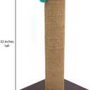 Kitty City Tall Sisal Cat Scratching Post, 32” Durable Scratcher with Sturdy Base & Hanging Jingle Toy, Easy Assembly, Furniture Protection for Indoor Cats - Brown