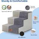 ZOMISIA Dog Steps for Couch - Pet Stairs for Small Dogs and Cats, Dog Steps with Non-Slip Bottom Grey 3 Steps, Grey