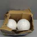 4 Pcs 4.7" Sequin Ornaments, Glitter & Sparkle Christmas Ball Ornaments - White, Hanging Balls for Indoor/Outdoor Holiday Decor