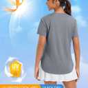 baleaf Women's Short Sleeve T Shirts Tops Running Shirts Sun Protection (Gray, L)