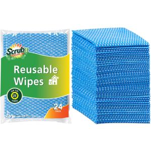 SCRUBIT Reusable Handy Wipes  Cleaning Cloth for House and Office - Dish Cloths for Washing Dishes - Multi Purpose Cleaning Towels (12 x 20 in) 24 Pack