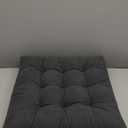 20x20x5 Inch Tufted Seat Cushion Cotton Linen Seat Cushions Non-Slip Chair Pad for Dining Room Kitchen Office Chairs (Dark Grey,20"x20")