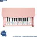 ZIPPY Kids Piano Keyboard, 25 Keys Digital Piano for Kids, Mini Music Educational Instrument Toy, Wood Toy for Toddlers Girls Boys (Pink)