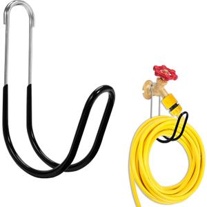 Garden Hose Holder Water Hose Hanger Wall Mounted,304Stainless Steel Solid Hose Hook Holds Up to 50Ft Garden Hose, Expandable Hose, Water Hose(Black Paint 1pcs)