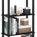 Furinno Turn-N-Tube 5-Tier Multipurpose Shelf / Display Rack / Storage Shelf / Bookshelf, Square Tubes, Americano/Black