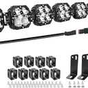 AUXTINGS 52 inch 240W LED Light Bar with DT Wiring, Straight Curved Adjustable, Spot Flood Beam Off Road 4X4 Waterproof Driving Fog Lights for 12V 24V Vehicle 4WD Car UTV SUV Truck Tractor Trailer