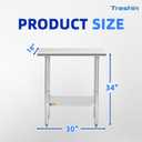 Treshin Stainless Steel Table 18" X 30" Commercial Prep & Work Table