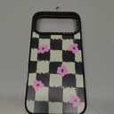 Bouvardia for iPhone 17 Pro Max Case, Cute Girly Design for Women, Shockproof & Aesthetic, Checkered & Flowers