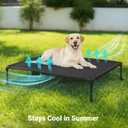 Veehoo Cooling Raised Dog Bed, Guardrail Elevated Dog Bed, Chewproof Dog Bed Frame with Washable & Breathable Teslin Mesh, Non-Slip Dog Sofa Bed Cot for Indoor & Outdoor, X Large, Black 119 x 82 x 27 cm