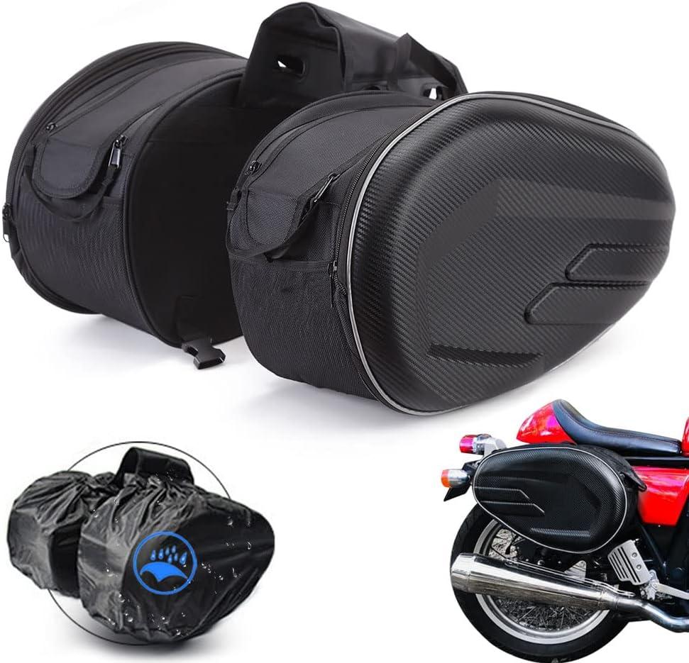 JFG RACING Motorcycle Saddlebags, Motorcycle Side Bag, Motorcycle Panniers Waterproof Universal for Sport bike Dirt Bike, 36L-58L Expandable Capacity Motorcycle Bags and Luggage