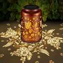 Cardinal Solar Lanterns Outdoor Waterproof Garden Decor, Christmas Cardinal Birthday Gifts for Women Mom Grandma,Hanging Metal Solar Lanterns LED Decoration (02-Red Bird)