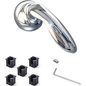 1046987 Shower Faucet Handle Replace for Kohler 1046987-CP with 5 Pcs1060514 Handle Insert and The Matching Screw Wrench, Polished Chrome