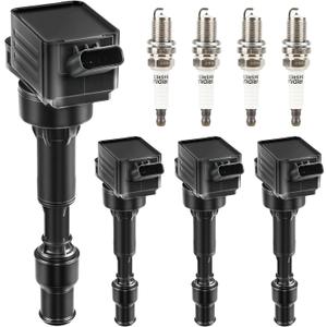 UF816 Ignition Coil Packs & 93175 Spark Plugs Compatible with Hyundai Elantra Kona Sonata Hybrid Veloster Kia Forte Optima Hybrid Soul 2.0L L4 2015 2016 2017 2018 2019 2020 2021 2022, Set of 4