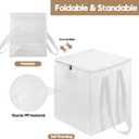 2-Pack Large Clothes Hanger Organizer Bag with Lid & Handles, Dustproof Hanger Storage with 2 Compartments, Space Saving for Closet & Laundry Room
