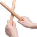 MIHEY 2 Pairs Classical Wood Claves Musical Percussion Instrument | 8 Inch Rhythm Natural Hardwood Sticks with a Carry Bag