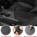Blazeray Car Center Console Armrest Cover for Toyota Camry 2018-2023 Interior Accessories Leather Anti-Scratch Elbow Arm Rest Cover Cushion Pad Protector Saver (Black Leather with Red Stitches)