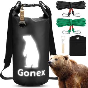 Gonex Bear Bag 10L with Bell Whistle Bear Canister for Backpacking Ultralight Waterproof Food Storage Bag for Hiking, Outdoor, Camping, Fishing, Kayaking (Black)