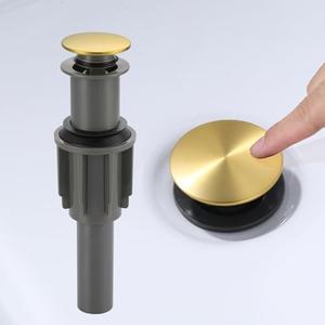 Bathroom Sink Drain Without Overflow, ARCORA Brushed Gold Pop Up Drain for Vessel Sink Clicker Drain Stopper - Amazon.com
