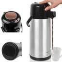 Airpot Coffee Carafe for Keeping Hot,102oz/3L Coffee Dispenser Thermal with Pump,Insulated Stainless Steel Hot Beverage Dispenser for Parties,Thermal Carafe for Hot Drinks Water Tea Chocolate (101.4 Ounces)