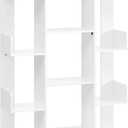 VASAGLE Bookshelf, Tree-Shaped Bookcase with 13 Storage Shelves, Rounded Corners, 9.8D x 33.9W x 55.1H, White ULBC067W01