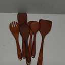 Riveira Set of 6 Premium Brown Bamboo Cooking Utensils - Bamboo Utensils for Cooking - Non-Toxic Kitchen Set - Wooden Kitchen Utensils for Non-Stick Cookware