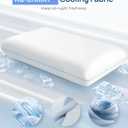Releep Cooling Soft Memory Foam Pillow, Cervical Neck Pillow for Side Sleepers, Back & Stomach Sleepers, Ergonomic Orthopedic Design for Neck Pain Relief and Deep Sleep, CertiPUR-US, White, Queen Size: 27.6"L x 15.7"W soft
