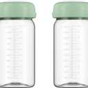 Breastmilk Storage Bottles Collection Bottles, 10oz Wide-Neck Breast Milk Container Compatible for Spectra S1 S2 SG Motif Luna Breast Pumps, Fit for 22oz Breast Milk Cooler & Fridge, 2 Packs