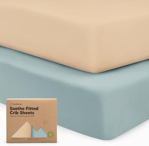 KeaBabies 2-Pack Organic Crib Sheets for Boys, Girls - 52x28 Fitted Crib Mattress Sheet Neutral, Breathable Jersey Cotton Cover for Baby Bed, Toddler Mattress, Soft & Cute Prints (Toasty)