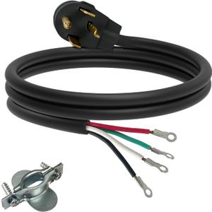 4 Prong Dryer Cord, 4 Ft 10/4 SRDT, 30 Amp Appliance Extension Power Cord, NEMA 14-30, Black