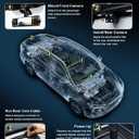 4 Channel 360 Dash Cam Front Rear Inside & Left Right,4K+1080P*3 FHD Car Camera,5GHz WiFi & App Control,8 IR Lamps Night Vision,24H Parking Mode,G-Sensor,Loop Recording,Includes 64GB SD CardBlack