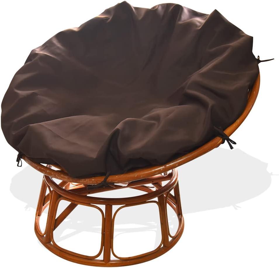 Papasan Cushion Covers Only, Outdoor Cushion Waterproof Slipcover for Papasan Chair Cushion, Easy to Clean Internally Fixed Removable Zippered Papasan Cushion Cover (54in-Fits 47-54in pads, Chocolate)