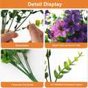 Artificial Flowers for Outdoors, 12 Bundles Multicolor Faux Silk Flower Spring Summer Decoration, Artificial Plants Fake Outdoor Flowers UV Resistant No Fade for Home Planter Porch Patio Yard Decor (Double Purple)