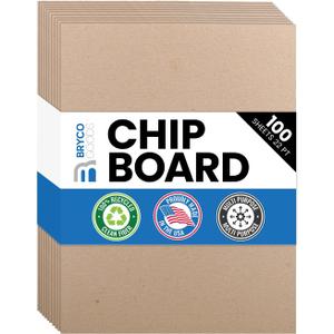 Chipboard Sheets 8.5" x 11" - 100 Sheets of 22-Point Kraft Board for Crafts, DIY Projects, and Packaging - Durable Alternative to Cardboard Sheets and MDF Board