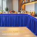 Wish Care 9ft Long Royal Blue Table Skirt for Rectangle Tables Decorations - Wrinkle Resistant Polyester Pleated Table Skirting Desk Skirts for Office Baby Shower Birthday Party Wedding Banquet