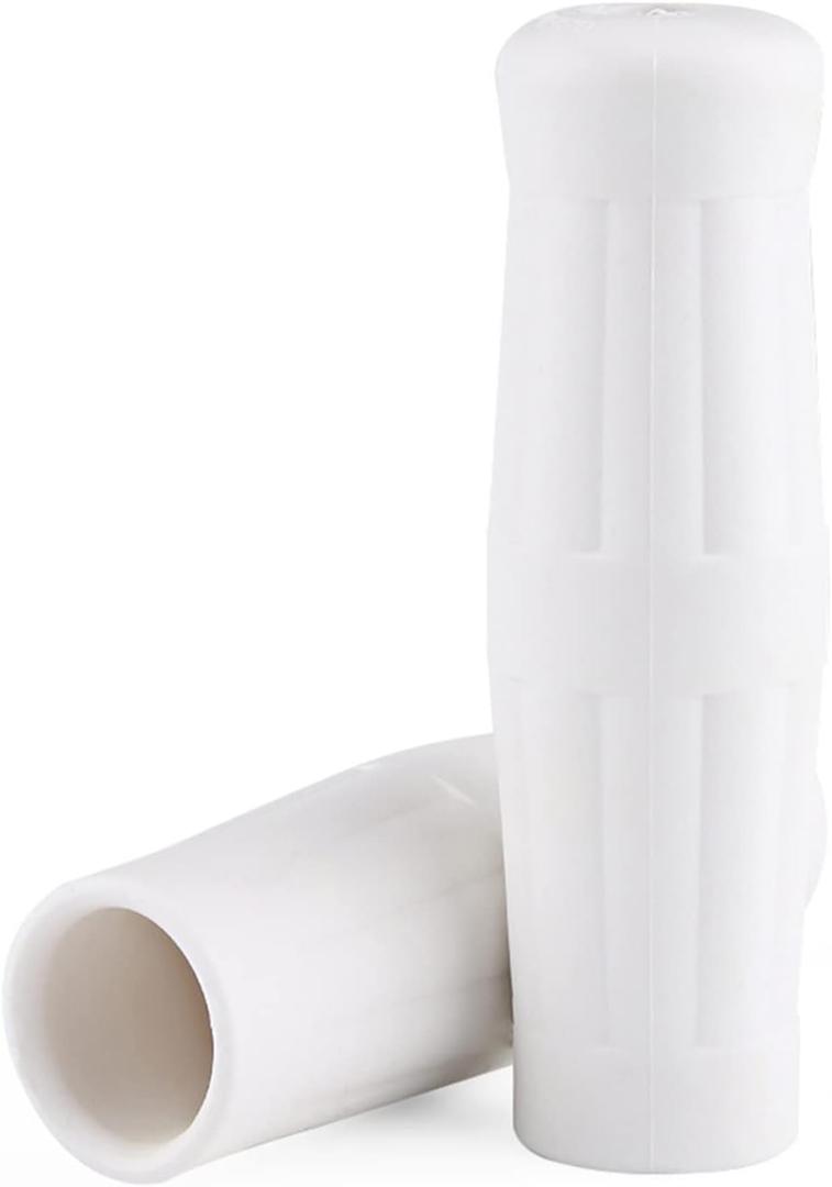 1 Pair 1"-7/8" Universal Motorcycle Bike Vintage Classic Handlebar Hand Grips Bar(White)