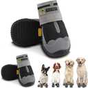 Hcpet Dog Shoes for Dogs, Dog Booties for Dogs, Anti-Slip Dog Boots & Paw Protectors for Hot Pavement Winter Snow Hiking with Reflective Straps Black Size 6, 4PCS (Width 2.36 in)