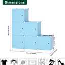 Cube Storage Organizer, 6-Cube Shelves Unit with Doors, DIY Stackable Plastic Clothes Organizer for Bedroom and Under Stairs Storage Unit, Each Compartment 30 x 30 x 30 cm Blue