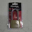 Master Lock Brass Combination Lock, Gate Lock for Outdoor Fence or Shed, Customizable Combination Padlock with Extended 2-1/4-Inch-Long Shackle, 175DLH