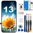 EFAITHFIX for iPhone 13 Screen Replacement 6.1 Inch LCD Screen 3D Touch Display Full HD Digitizer Frame Assembly (A2482 A2631 A2633 A2634 A2635) with Repair Tools Screen Protector Waterproof Adhesive