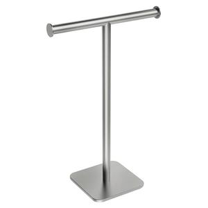 RUACQ Hand Towel Stand, 16" T-Shape Hand Towel Holder Stand for Bathroom, Kitchen and Countertop Towel Holder 304 Stainless Steel Hand Towel Rack with Weighted Base (Brushed Nickel)