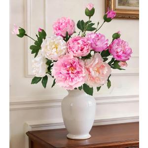 Yastouay 3 Bouquets Peonies Artificial Flowers with 22'' Long Stems, Latex Real Touch Faux Peony Flowers, Fake Peonies Bouquet for Table Centerpieces, Vases Home Wedding Party Decor (Mixed Pink)