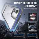 3 x RAPTIC Shield for iPhone 16 Plus, 2024 Capture Button Shockproof Protective Clear Case, Military Grade 13ft Drop Tested, Durable Aluminum Frame, Anti-Yellowing, 6.7 inch, Iridescent