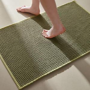 Bathroom Rugs Non Slip Washable, Super Absorbent Thin Bath Mat Small Quick Dry Low Pile Bathroom Rug, Sage 20"x30"