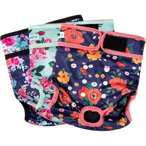Paw Legend Washable Reusable Female Dog Period Diapers for Heat Doggie Puppy Diapers for Female Dogs (2 Pcs ,X-Small)