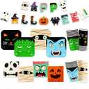 Halloween Party Supplies Kit for 24 Guests - Halloween Design with Disposable Dinner & Dessert Plates, Napkins, Cups, Tablecloth, and Banner -for Birthday Party Decorations