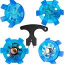 Shappy 51 Pcs Golf Shoe Spikes Replacements Set 50 Golf Shoe Cleats with 1 Black Cleats Spanner Metal Thread Screw 5.84 mm Dia Replacement for Cricket
