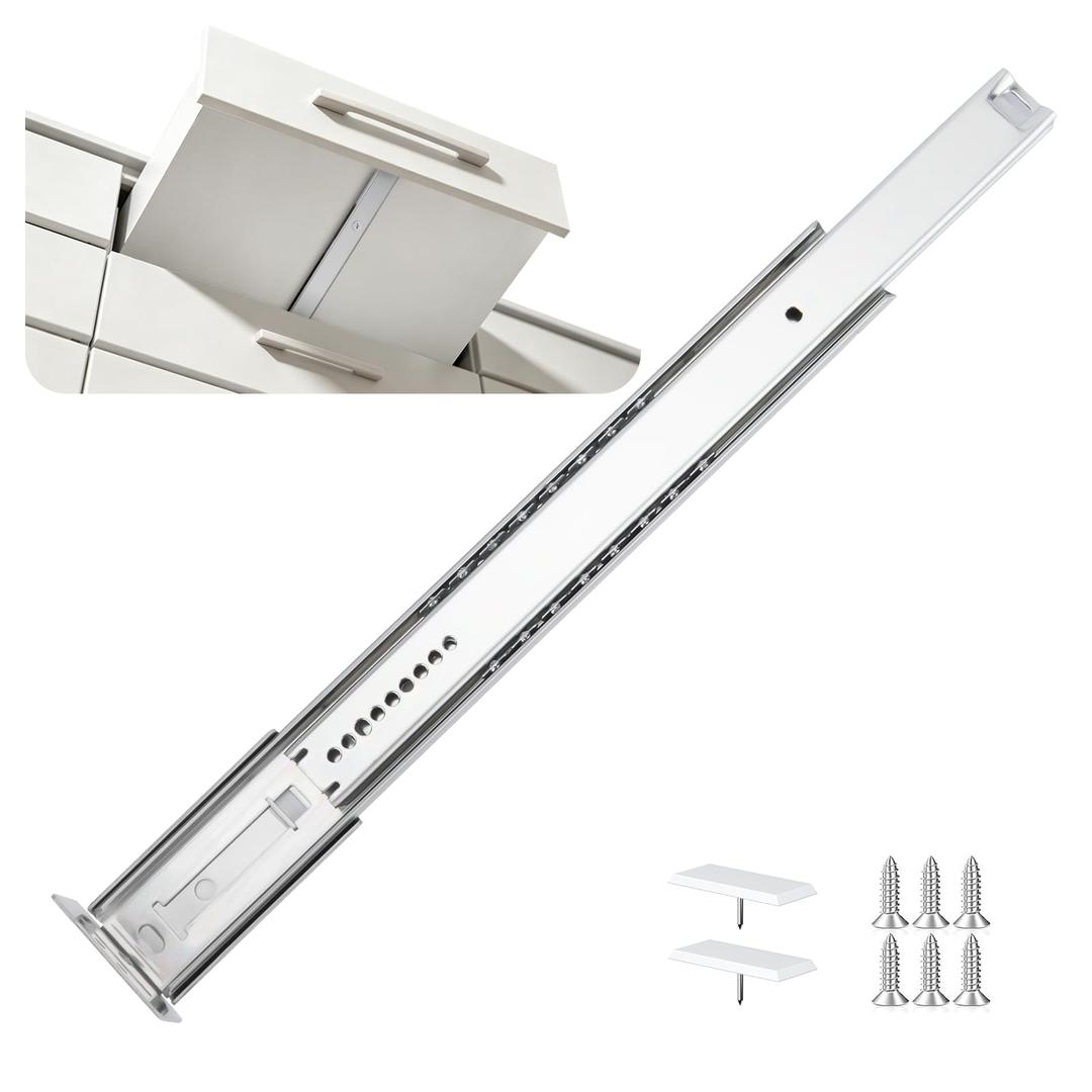 LONTAN 5 Pcs Center Mount Drawer Slides 22 Inch Bottom Mount Drawer Rails