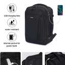 ECOHUB 17'' Small Travel Backpack, United Airlines Personal Item Bag 16.7"x10"x8" with 13 Pockets Carry on Backpack with USB Port Luggage Sleeve Travel Essentials for Men Women Water Resistant, Black
