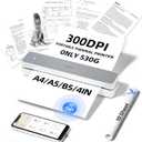 iDPRT MT610 Pro Portable Thermal Printer, 300DPI HD Mobile-Travel-Printers, Inkless-Wireless-Small-Printer for Home Use, Office, Vehicles, Bluetooth Printers Supports 8.5" x 11" US Letter&A4&A5, White