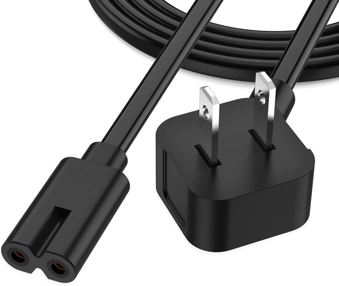 AGVEE 6.6ft Mini Fridge Power Cord Compatible with AstroAI Mini, Cooluli Mini, Chefman Mini, Koolatro, Frigidaire Fridge, Replacement 90 Degree Angled 18AWG ETL Listed 2-Prong Cable, Black